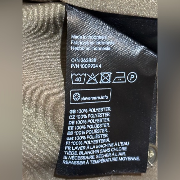 NWT H&M long brown / ear: Mocha Mousse button down long sleeve shirt size Large - Picture 11 of 13